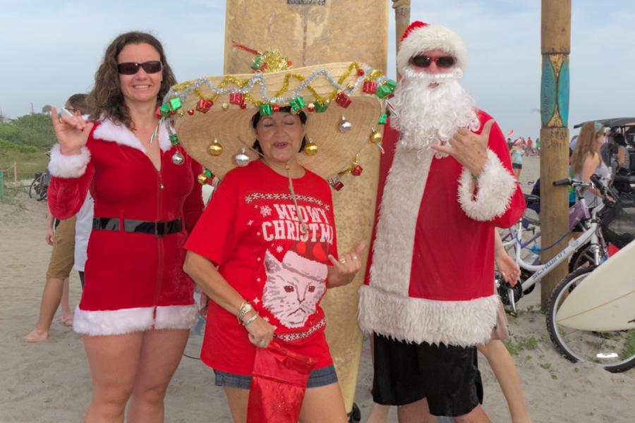 Surfing Santas